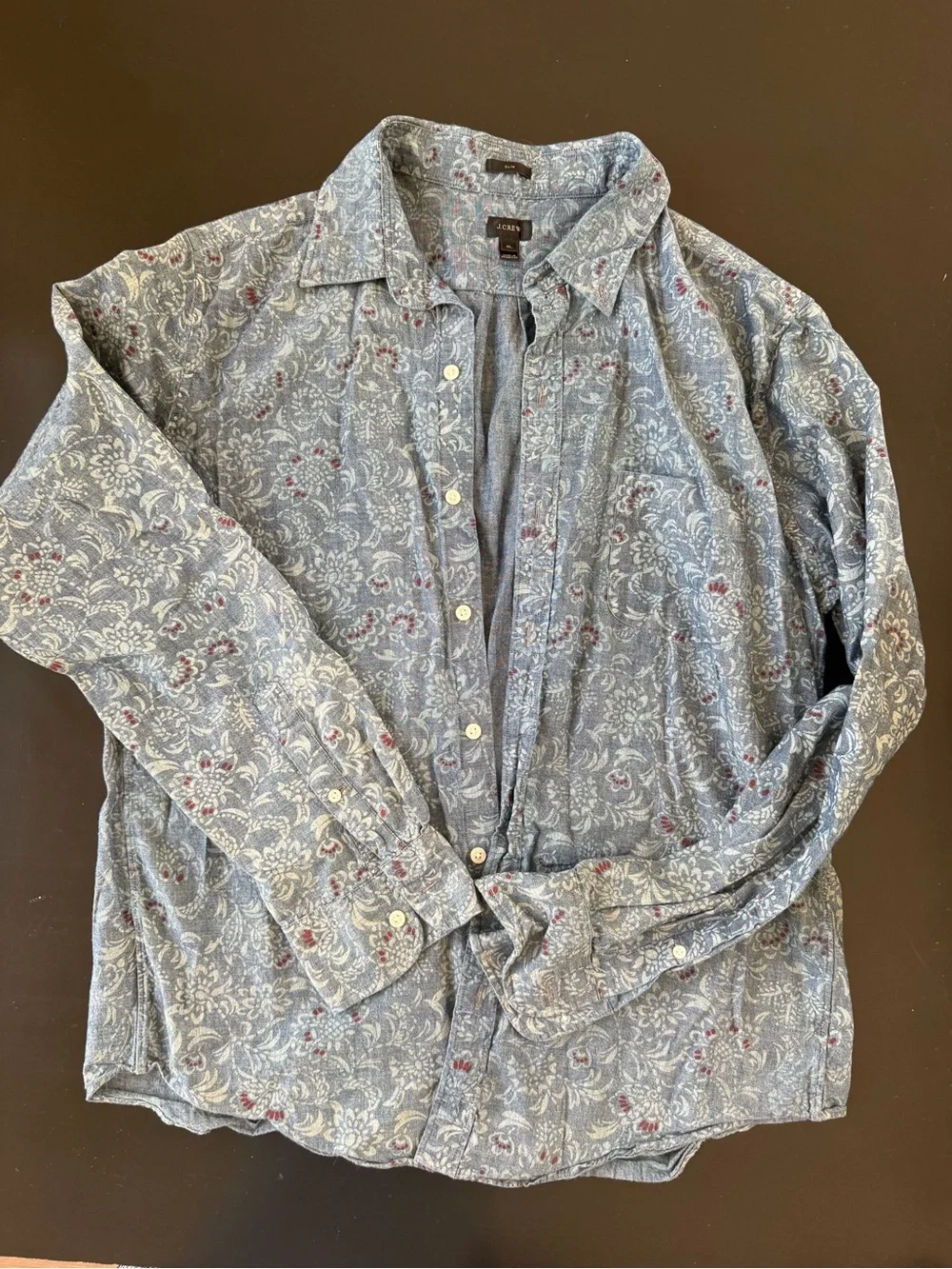Jcrew denim look button down xl